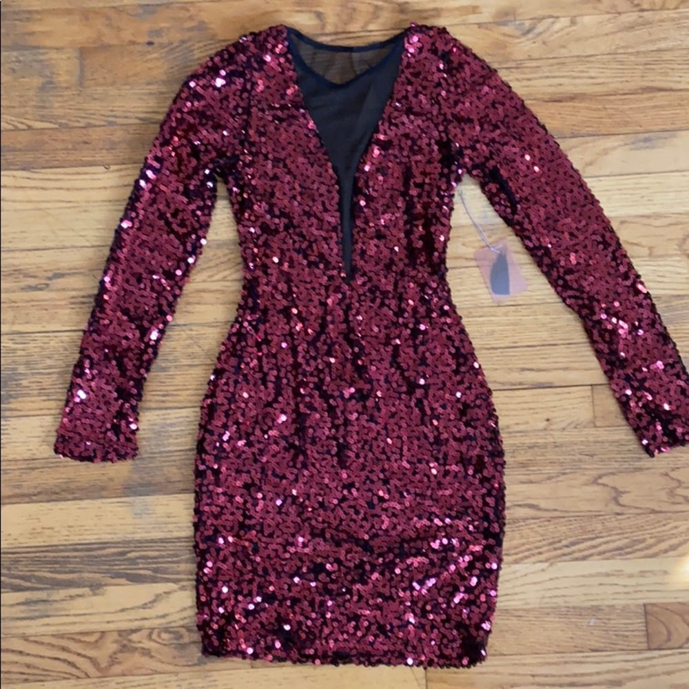 Burgundy Sequin Dresd